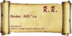 Roder Róza névjegykártya
